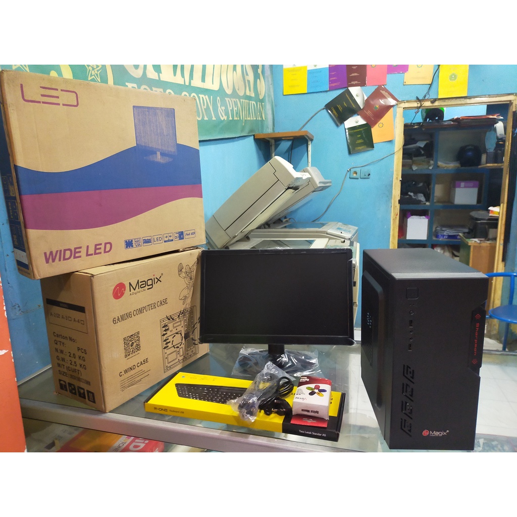 Paket Komputer Fullset Core i3 HASWELL/RAM DDR3 4GB/HDD 500GB/LED 19'' WIDE BARU