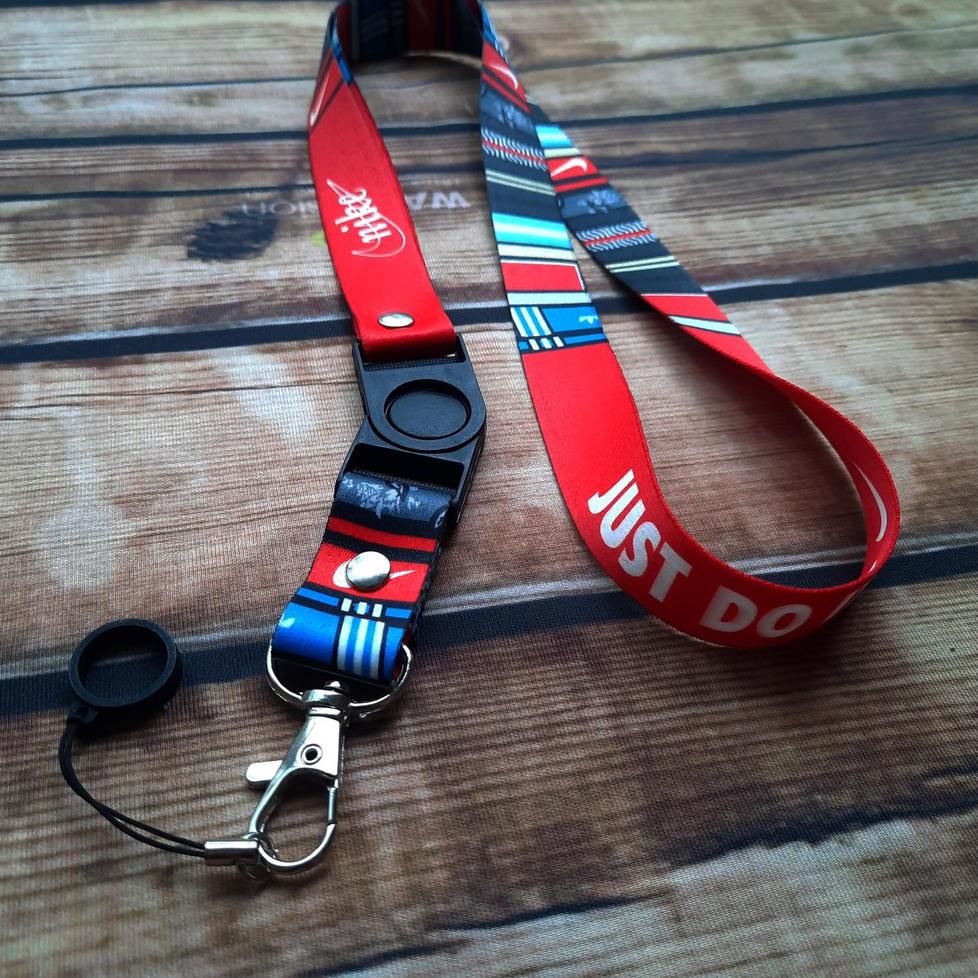 

[Kode](D85A)♥☞| Lanyard printing NIKE Gantungan ID card plus karet 13mm murah