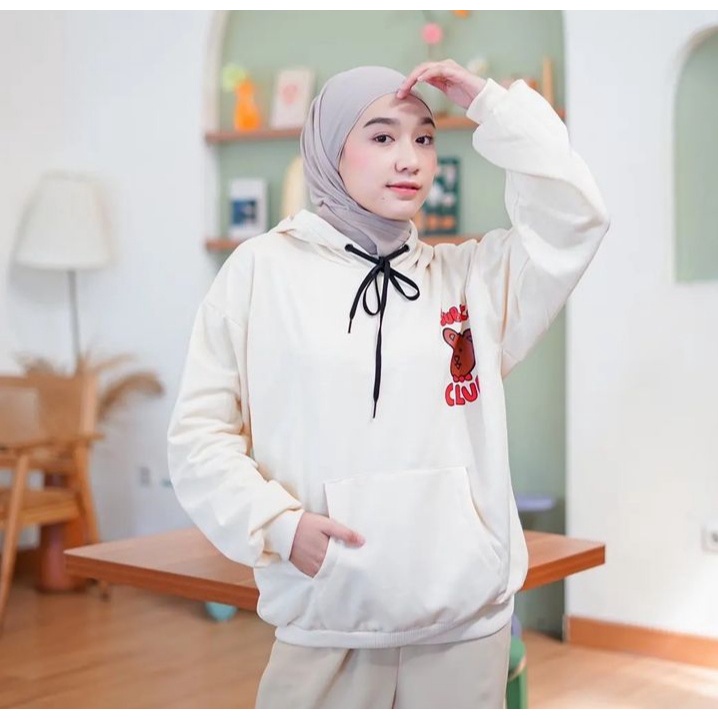 Jacket Hoodie SUBACO BLUB BEAR Sweater Pria Wanita Ala Korean Kasual Style Musim semi Dan Musim Dingin