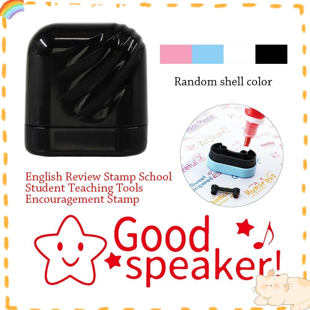 Solighter Commentary stamp Self-ink Student Bab Fotosensitif Perangko Mainan Anak Scrapbooking Stamper Kartun Perangko Mengajar