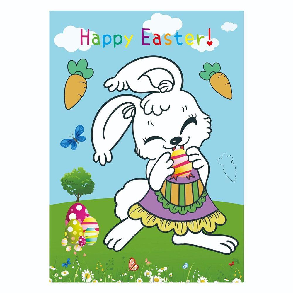 R-flower Lovely Easter Bunny Stiker Bunga Untuk Dekorasi Kamar Anak Nursery Ekspresi Kelinci Menggemaskan