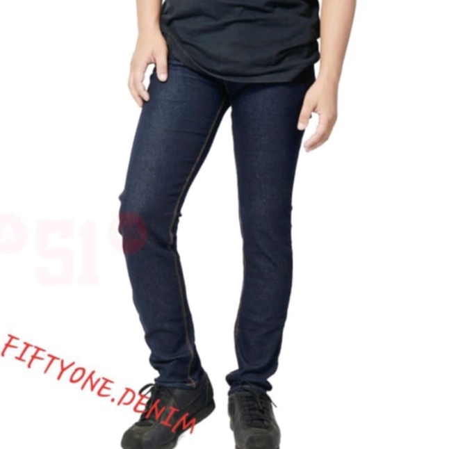 Fifty one Fifteen denim Celana Jeans Pria Slim Fit Streetch Original GREY ABU Size S M L XL 27 - 34