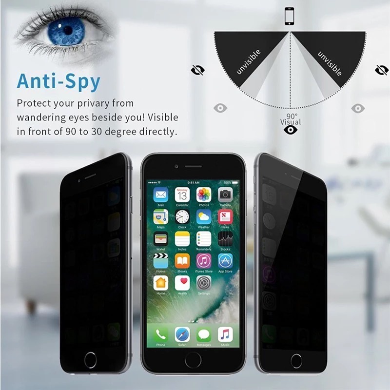 AntiSpy Matte Tempered Glass iPhone Anti Gores Screen Guard Protector Anti Sidik Jari