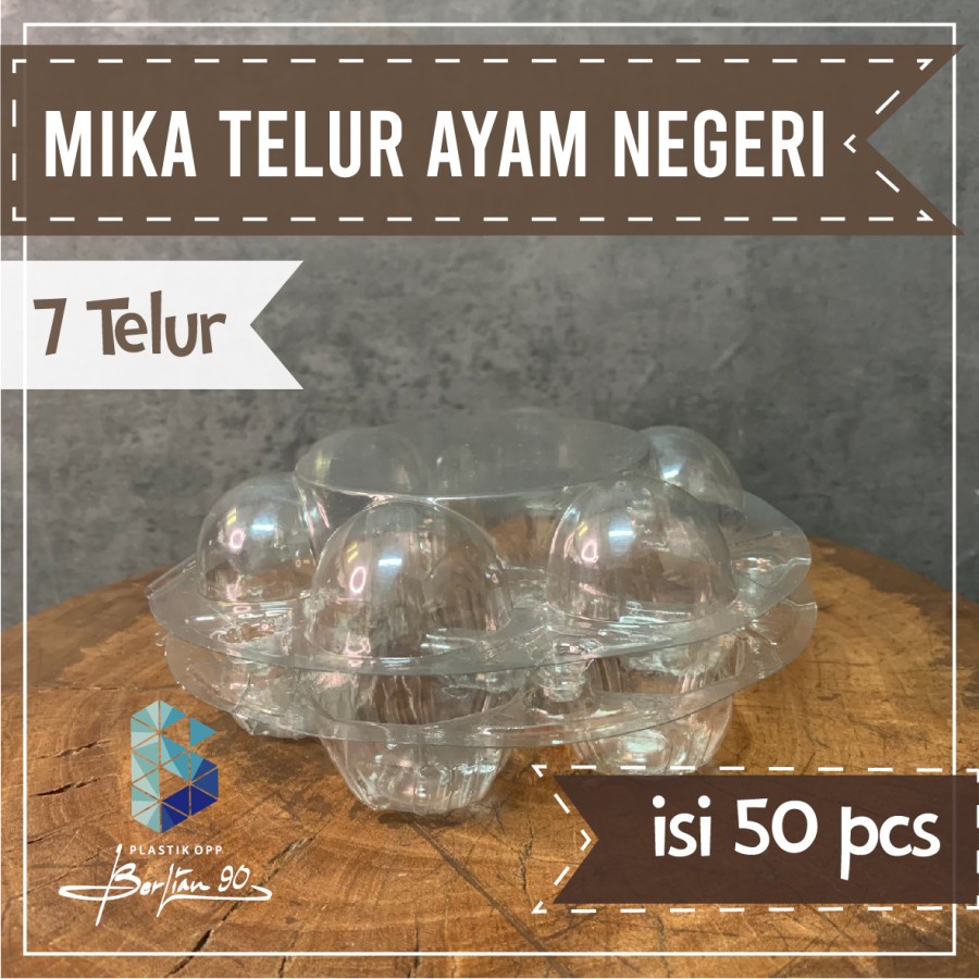 Eceran_Mika Plastik telur ayam negeri isi 7/ tray telur isi 7 butir dengan pengunci