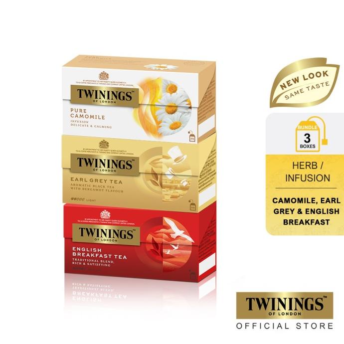 

[Paket Bundle] Twinings Teh Celup Pure Camomile - Breakfast - Earl Gre