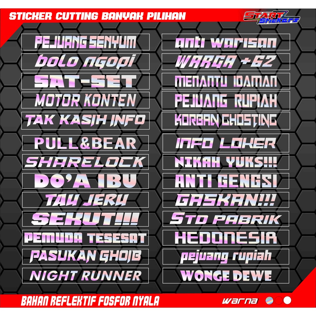 STICKER CUTTING KATA KATA UNIK LUCU VIRAL BUCIN MUTIARA HITS KEKINIAN
