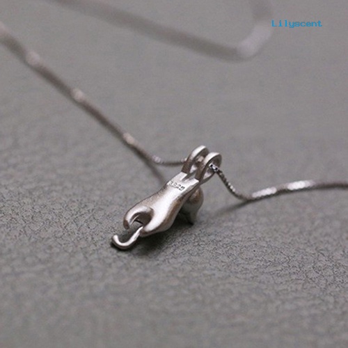 [LS]Lovely Jumping Matte Cat Charm Liontin Kalung Wanita Gadis Perhiasan Hadiah Natal