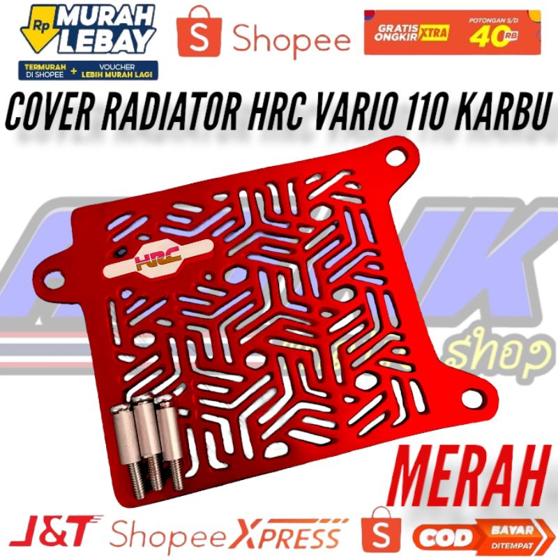 Cover radiator hrc vario 110 cnc vario karbu almunium / tutup cover radiator vario 110 cnc almunium