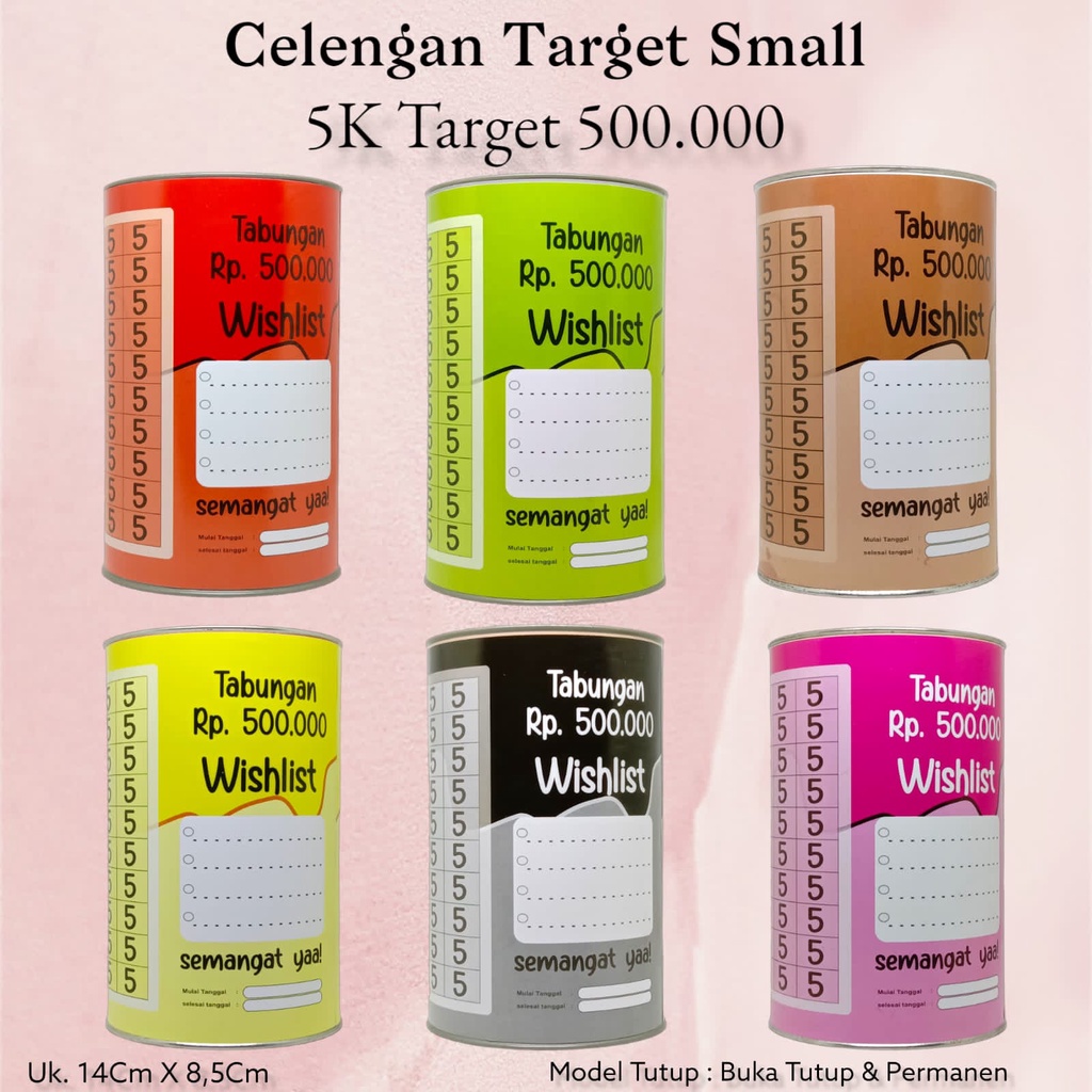 Celengan Target Murah BukaTutup Celengan Target Permanen Celengan Tabungan Target Celengan Anak-5k GET 500RB