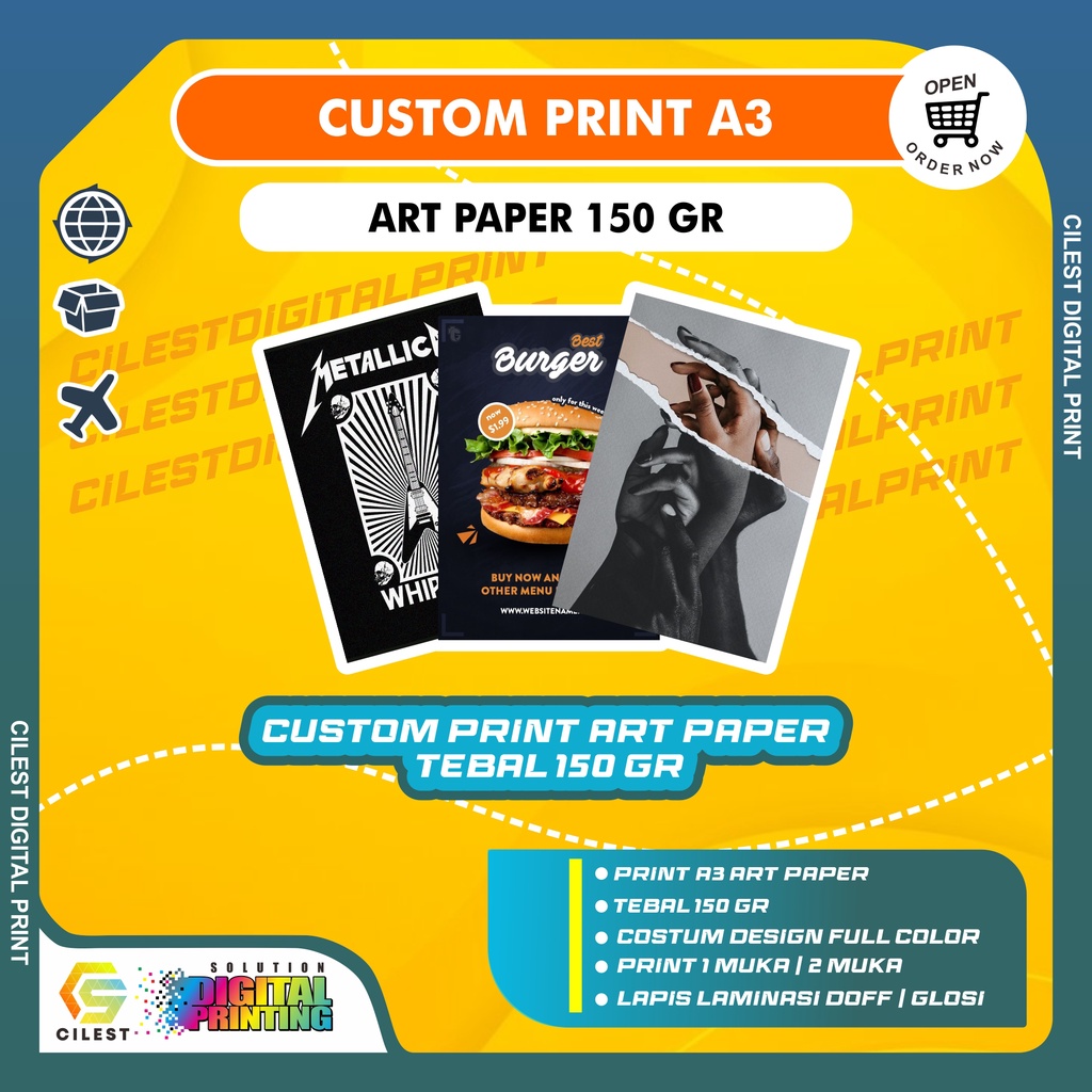 

COSTUM PRINT A3 ART PAPER 150 GR FULL COLOR