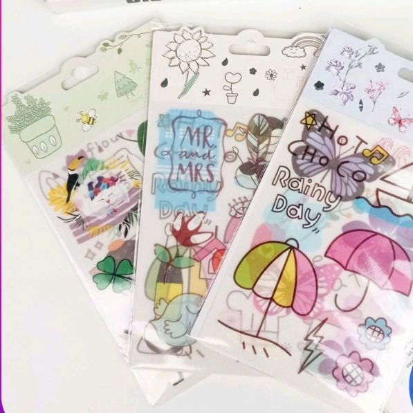 

KIYOWO 3 SHEET STICKER PEEL OFF GLITTER DOFF PREMIUM
