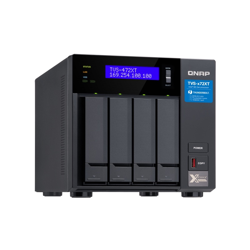 QNAP TVS-472XT-PT-4G 4-Bay NAS Server External Storage Cloud
