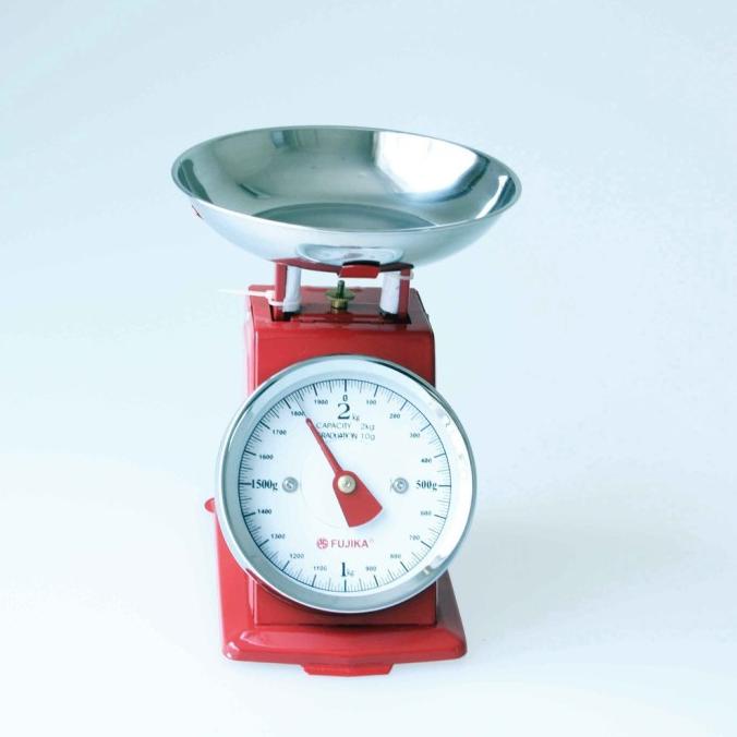 Fujika Timbangan Besi Mini 2Kg 3Kg 5Kg Kue Analog Merah Kecil Imut Dap