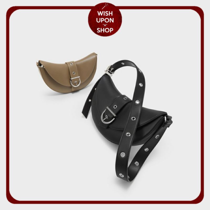 CK Buckled Strap Crescent Half Moon Xbody Bag 17IFm