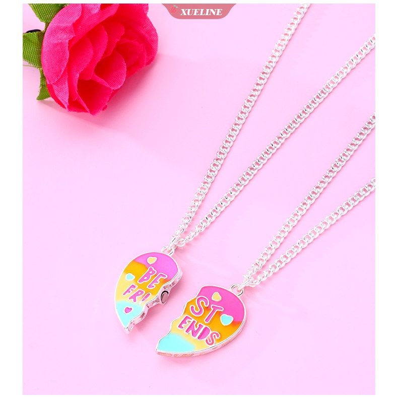 Fashion Lucu bestie Persahabatan Fase Magnet Kalung Anak 2pak Pribadi Teman Baik Cinta Kalung Anak [ZXL]