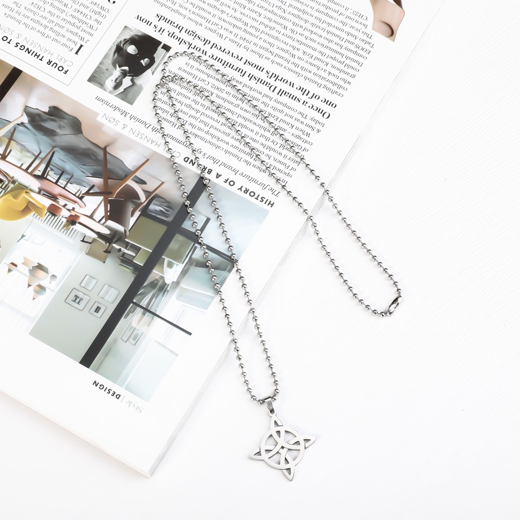 Kalung Geometri Simpul Seltik Penyihir Stainless Steel Witchcraft Pria Wanita Wicca Kalung Perhiasan Penyihir