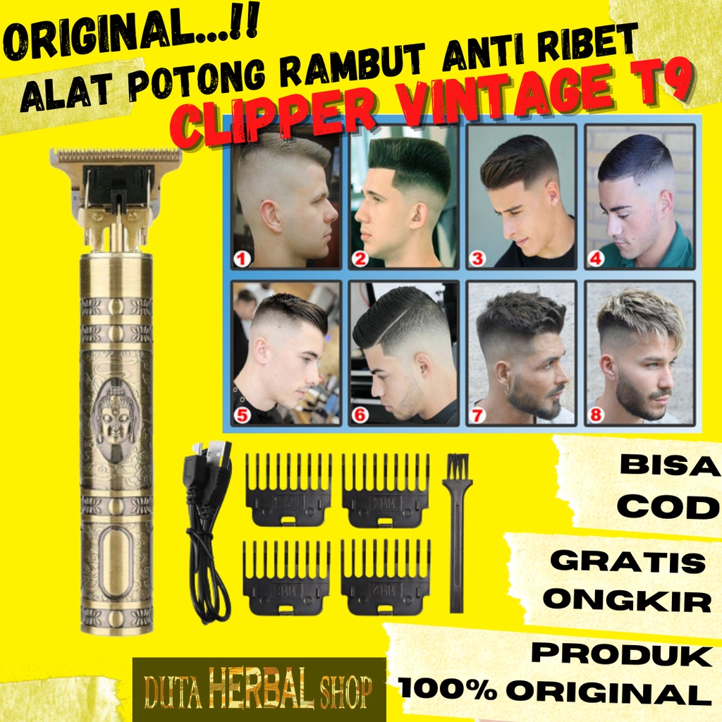 [BISA BAYAR DITEMPAT] Alat Cukur Elektrik Rambut Kumis Jenggot Jambang
- Clipper Vintage T9 Alat potong Rambut Anti Ribet