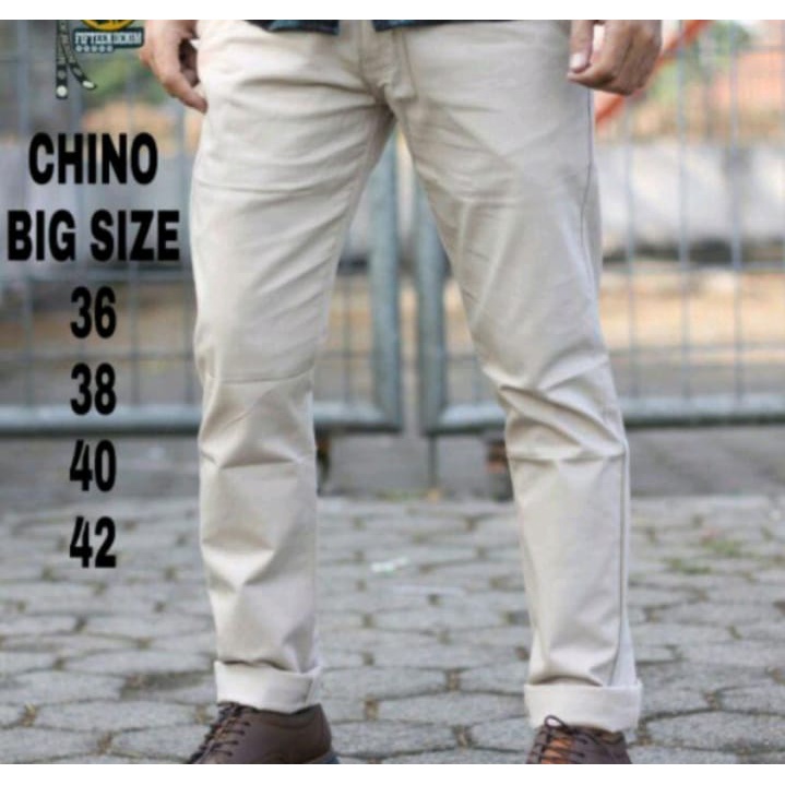 Celana Chino Panjang Pria Jumbo Big Size (36-42) Bahan Melar Elastic Original Reguler Fit Distro Premium