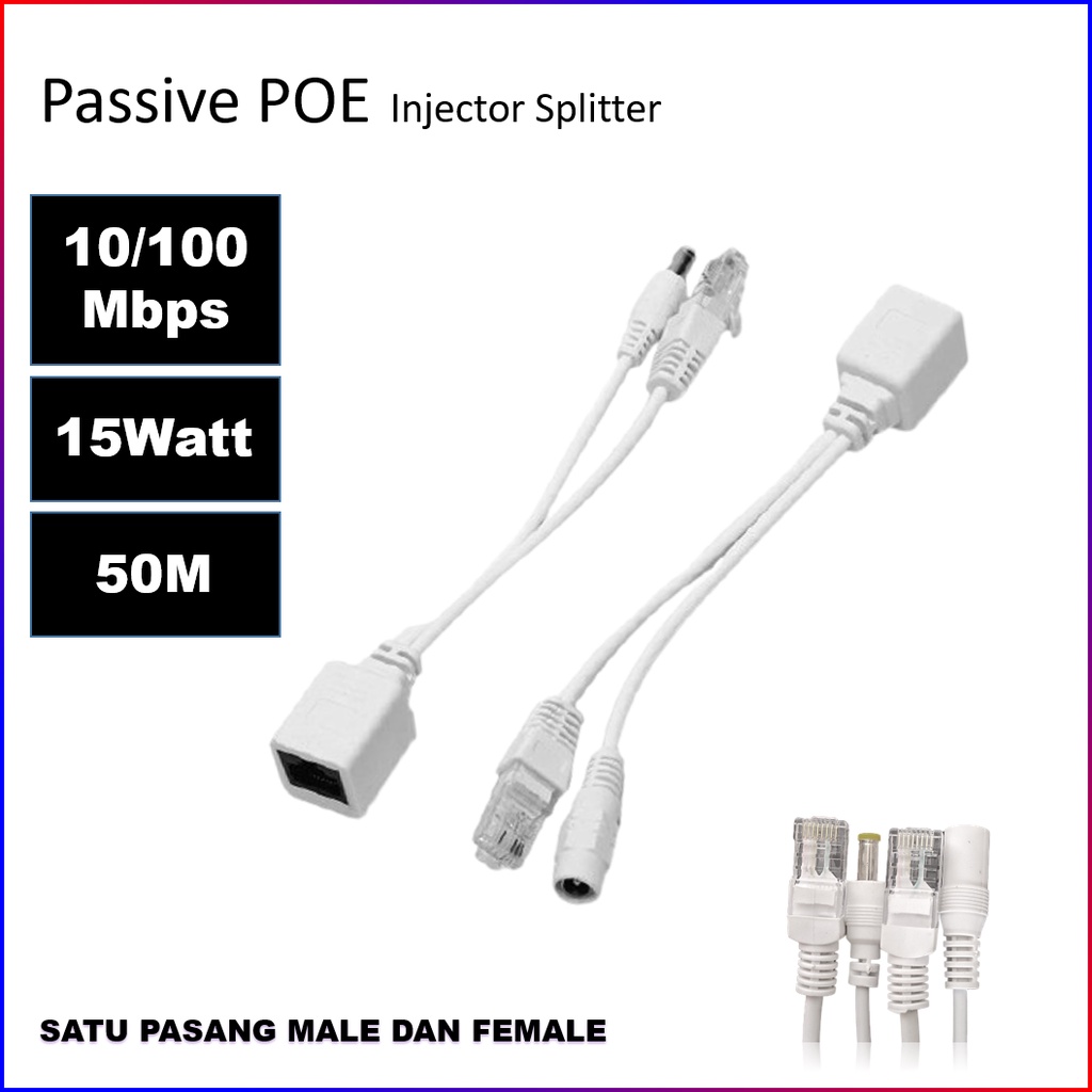 Kabel POE Injektor Injector Splitter Spliter 5V 12V 24V 48V Set