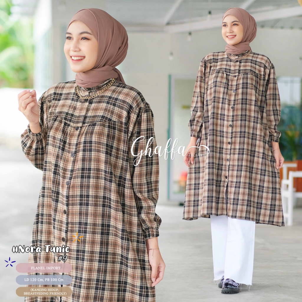 NORA TUNIK #2 #6 #11 #12 #17 FLANEL IMPORT ORI BY GHAFFA 12/2