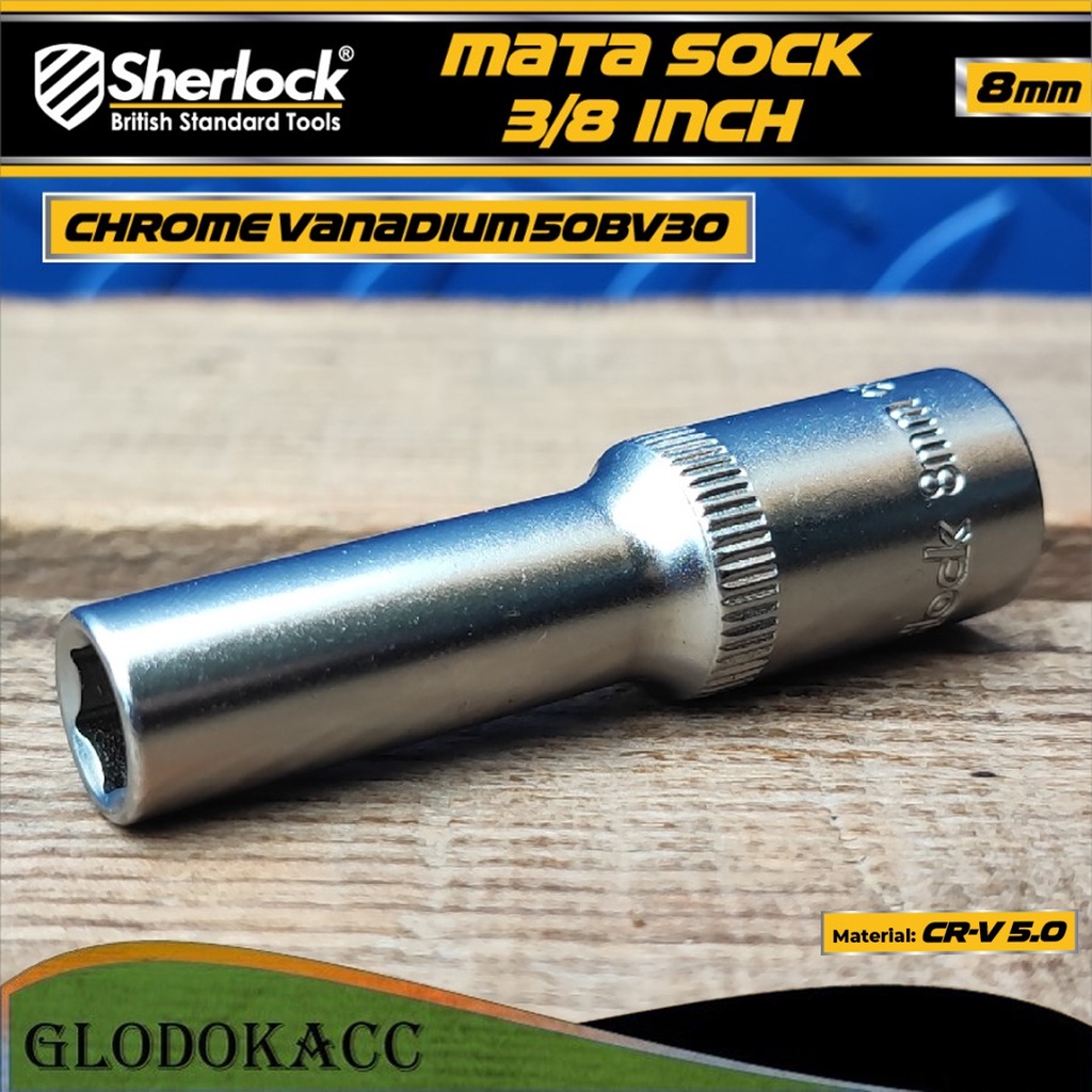 Mata Sock Panjang 3/8&quot; Drive 6 PT/ Deep Wall Socket 6 PT Sherlock 8 mm