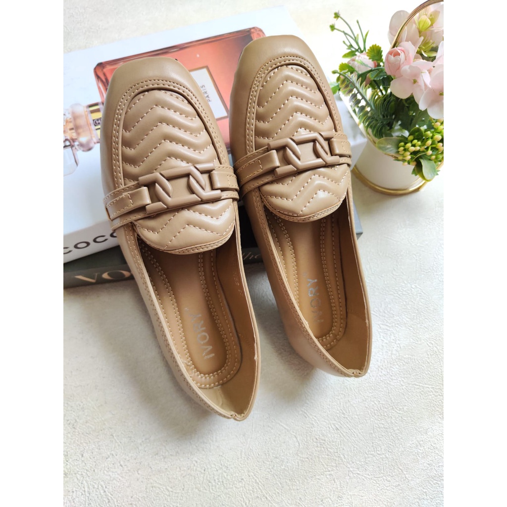 IVORY Sepatu Flat Wanita Lofers Tanpa Hak 888-N82