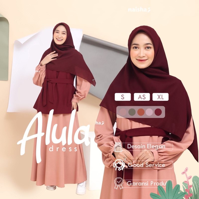 Naisha Official /  Alula Dress/ Dress 3 in 1 Dilengkapi Vest / Overall Dress Rompi /  Dress Korea / 