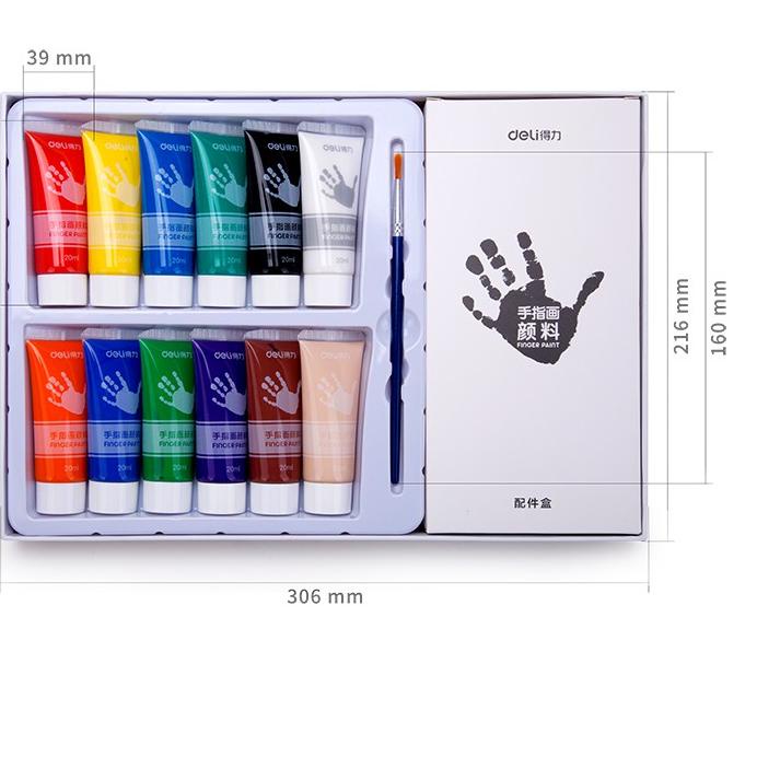 

⭐⭐⭐ Deli Cat Jari Tangan Isi 6/12 Warna 20ml/Warna dengan Kuas dan Dua Spons 73871 73872