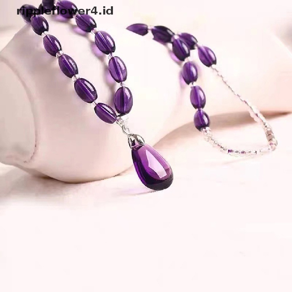 {rippleflower4.id} Kalung Amethyst Gelang Kristal Craft Kristal Mendekor Perhiasan Batu Mentah~