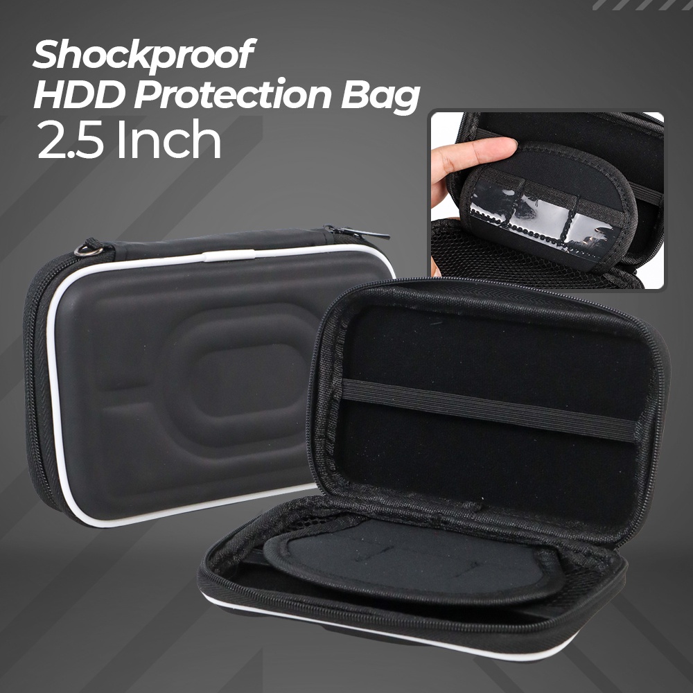 Shockproof HDD Protection Bag 2.5 Inch - Black