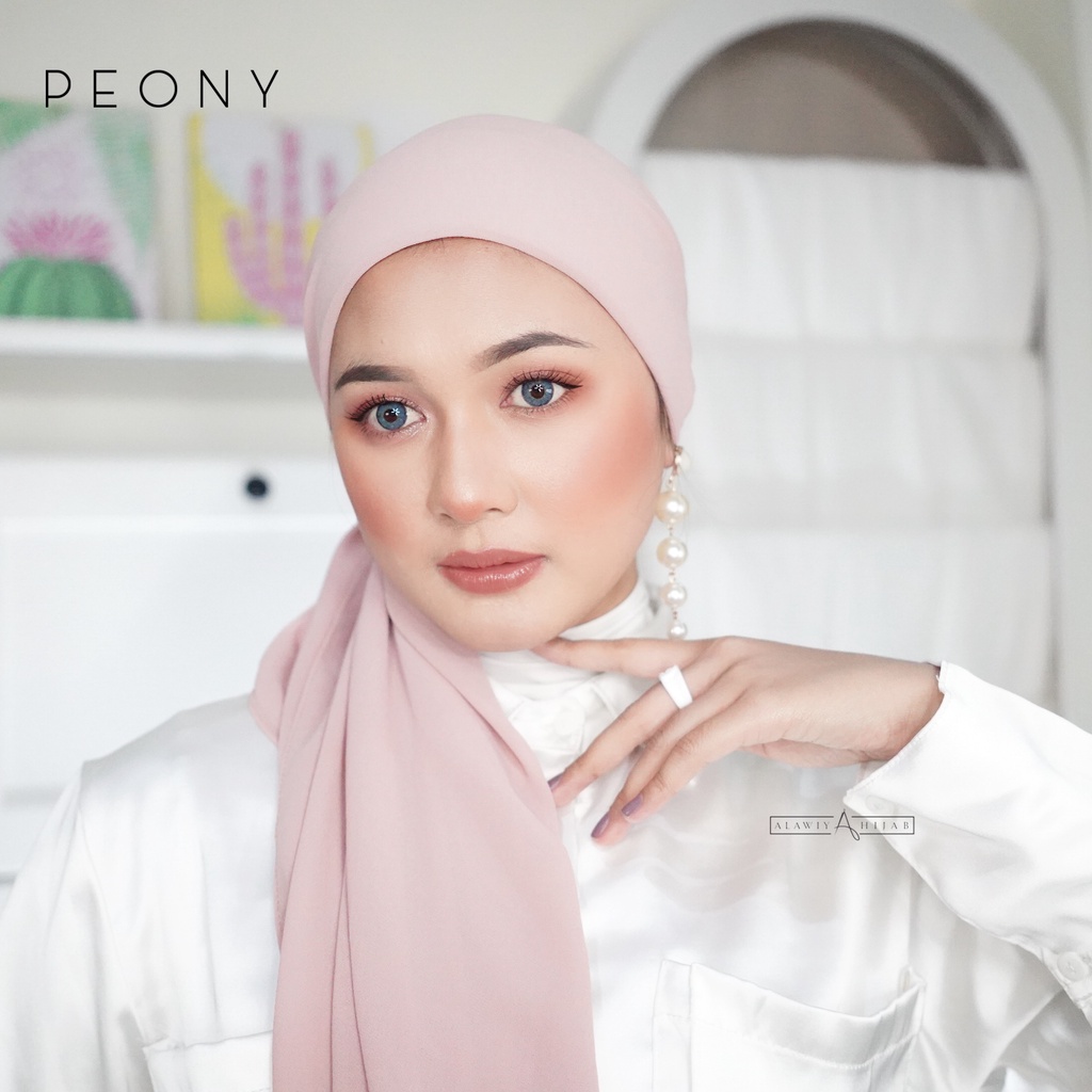 Dima Instant Pashmina Inner - Alawiyahijab Ceruty Babydoll (Hijab Instan 2IN1 Anti Pusing) 185cm X 75cm