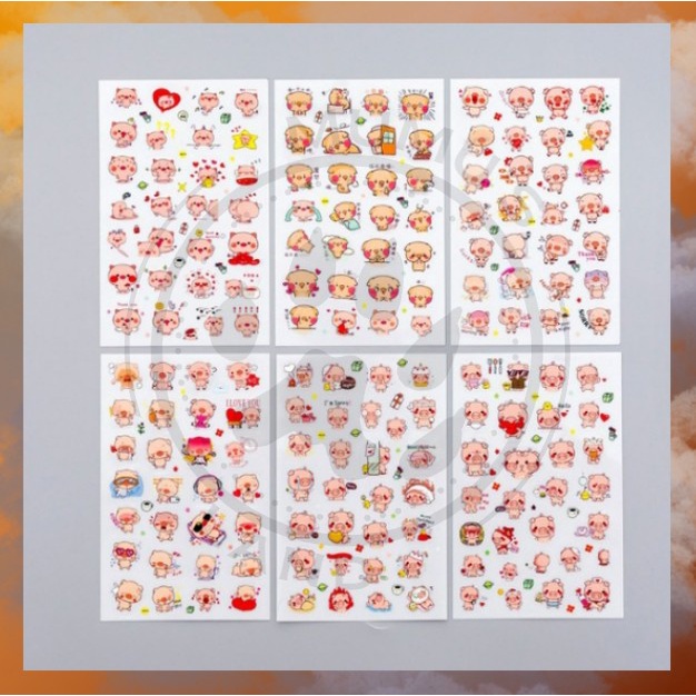 

Stiker Aesthetic Set / Stiker Karakter Pig Lucu / Stiker Anak / Stiker Mainan Tempel