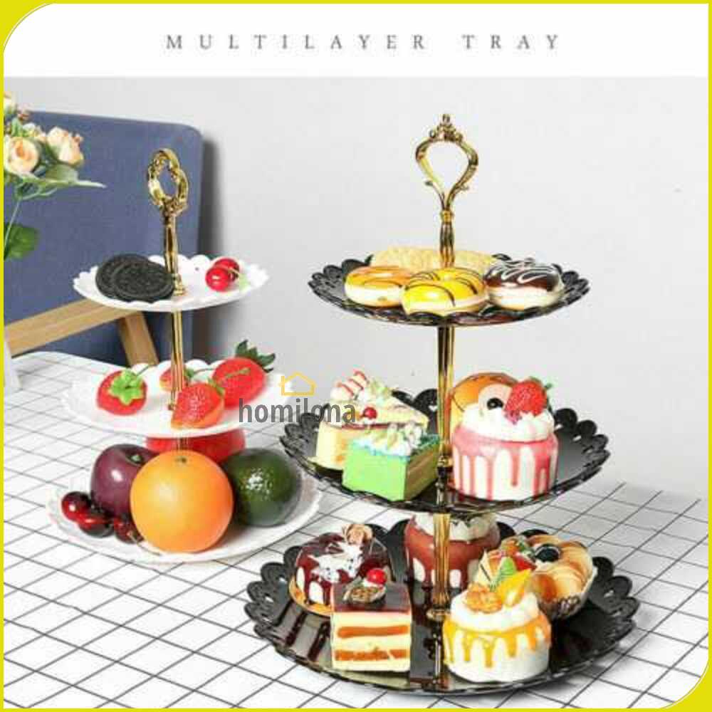 KITSTORM Rak Makan Kue Buah Cake Plate Stand Display - CF431