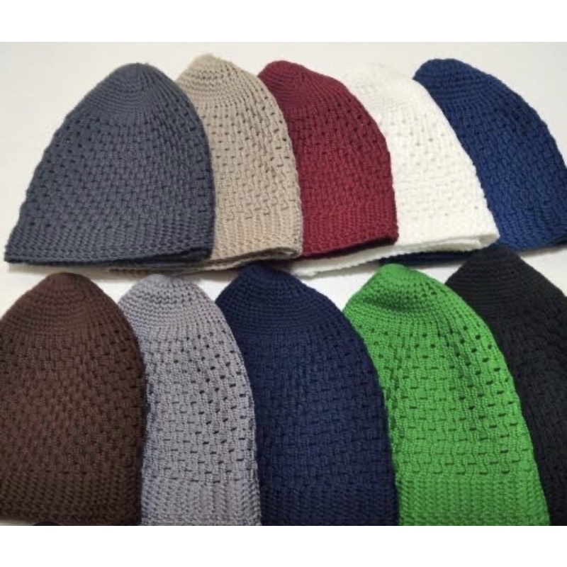 PECI DEWASA RAJUT TEBAL KUALITAS PREMIUM KOPIAH RAJUT ASLI PECI HAJI RAJUT