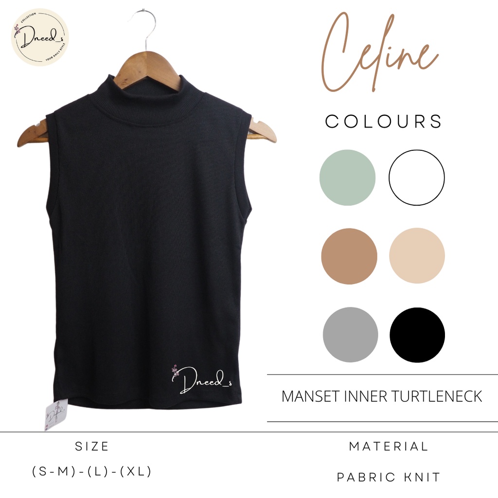 Dneeds - Celine Manset Turtleneck Sleeve - Inner Atasan Wanita Tanpa Lengan