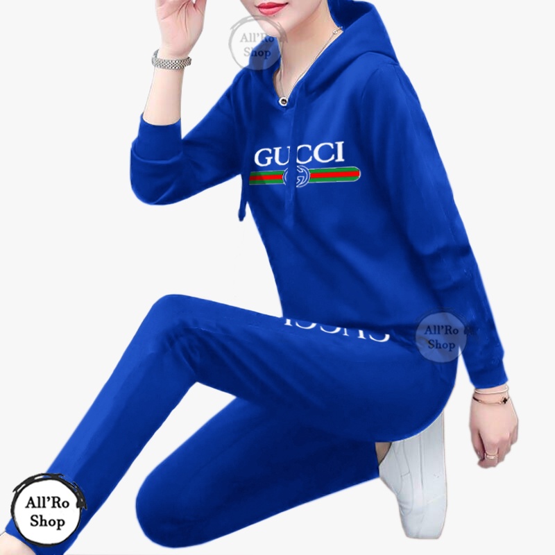 Baju Setelan Olahraga Senam Training Wanita Hoodie Lengan Panjang GCI Sablon Ukuran L XL XXL 3XL JUMBO ARS 39