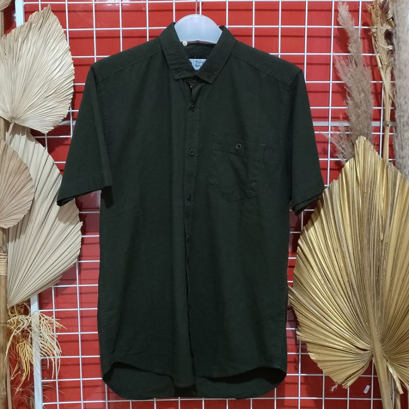 Kemeja Pendek Distro Merk Tote Sport Kemeja Pendek Pria Polos Bahan Katun Sigerat Ukuran M L XL