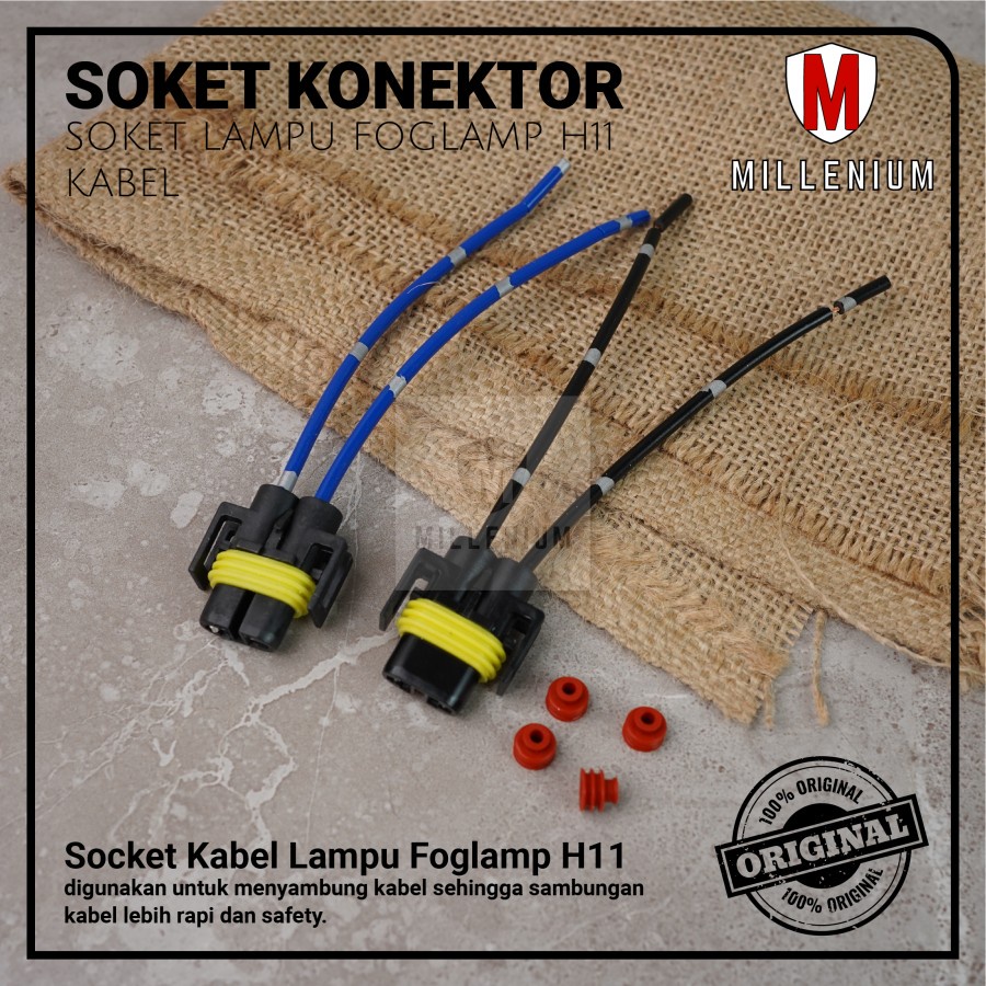 SOCKET CABLE FOG LAMP CERAMIC - SOKET KABEL LAMPU KERAMIK H11 / H16 / H8 / H27