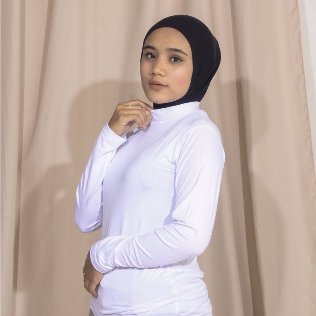 Manset Kaos Wanita Lengan Panjang Premium bahan Rayon super / basic tutrtleneck / manset uniqlo / baju mangset