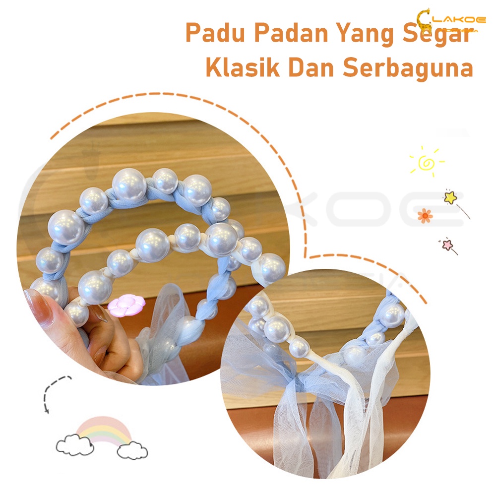 Bando mutiara pita anak bandana anak perempuan Korea