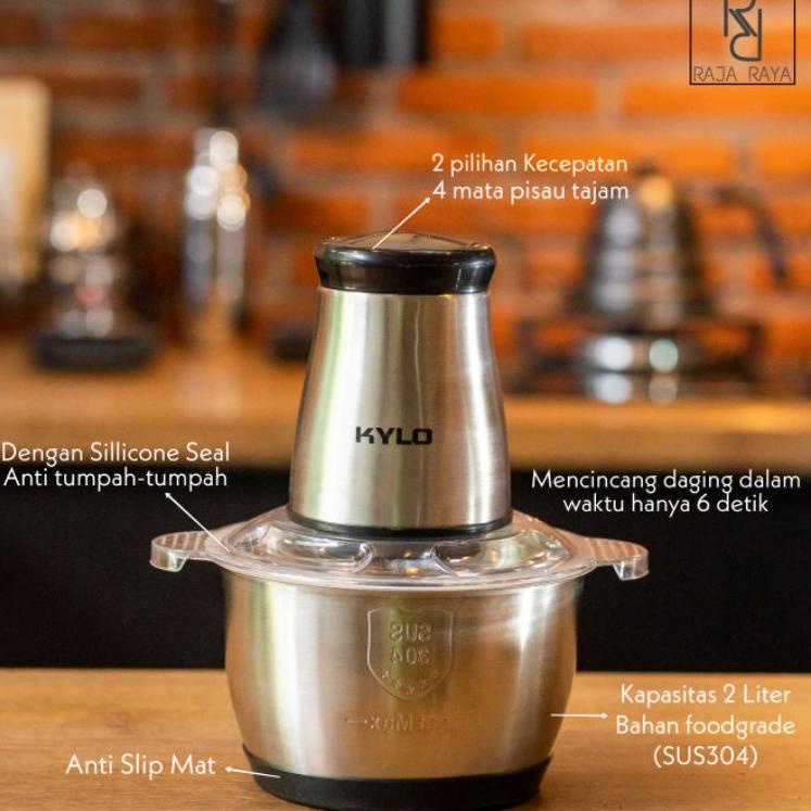 Harga Bersahabat [⚜️RR⚜️] Blender Daging Stainless Steel 2L/Meat Grinder Stainless/Meat Chopper Stai