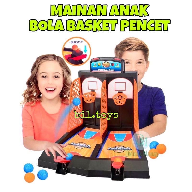 MAINAN ANAK BOLA BASKET LEMPAR FINGER BOARD GAME SET SHOOTING BASKET BALL