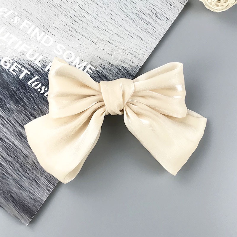 Jepitan Rambut Pita Besar Bowtie Motif Glow Style Korean Satin Premium Aksesoris Jepit Hair Clip Fashion Hairpin