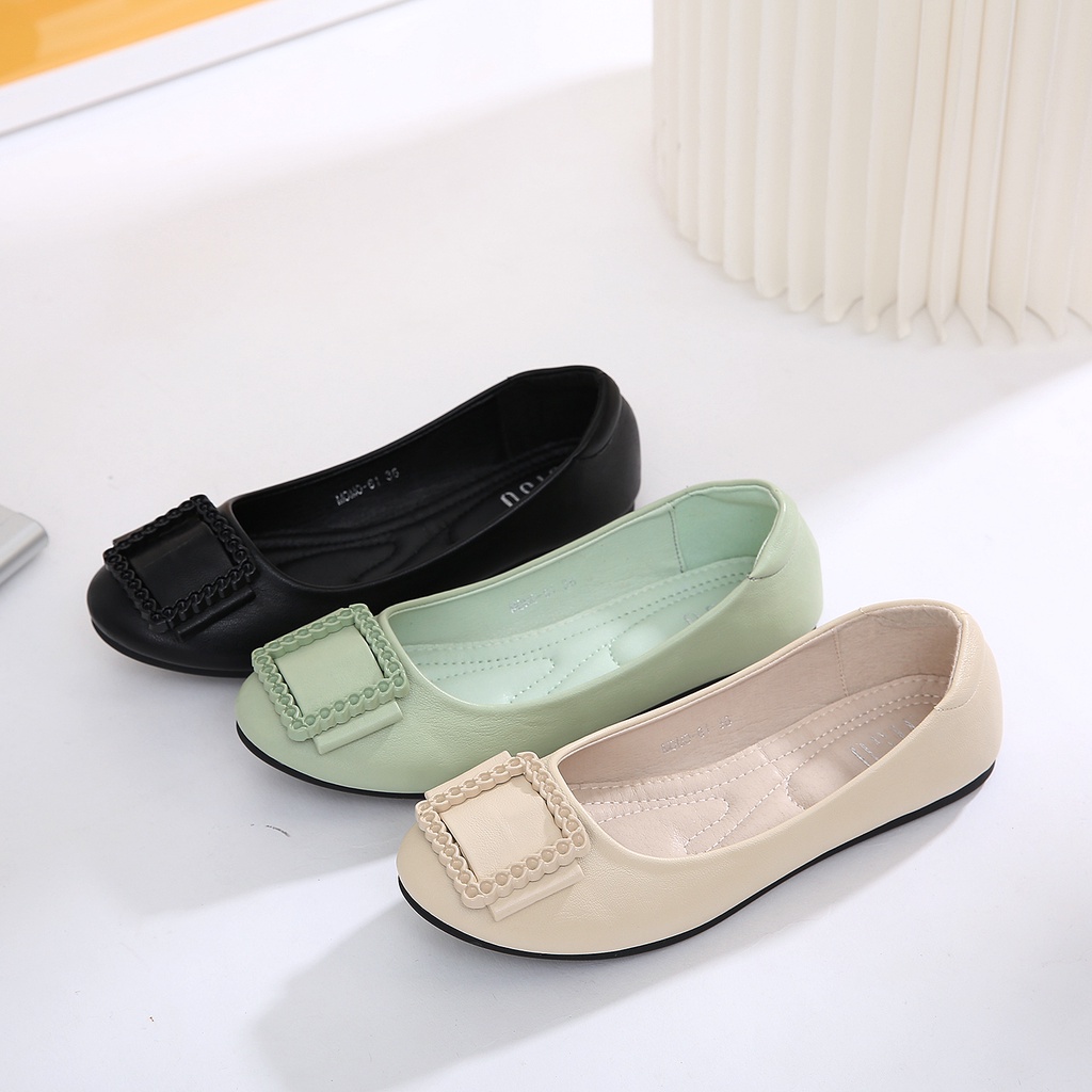 JISO RYONA MOMO-61 Sepatu Flat shoes Wanita Sepatu Kerja Wanita Import