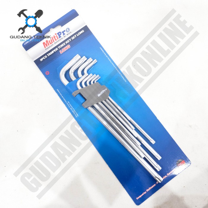 Kunci L Bintang Lubang Panjang Set 9pcs BA064009 MULTIPRO / Tamper Torx Key Set Long 9 Pcs BA-064009 MULTRIPRO