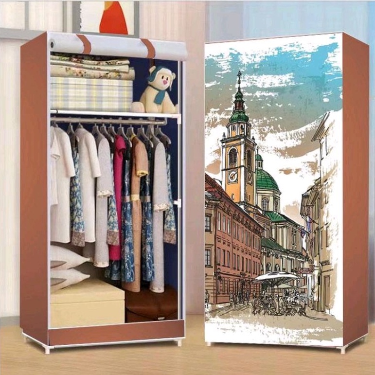 A - Lemari pakaian portable lemari kain 60 Ci / lemari 60 CI