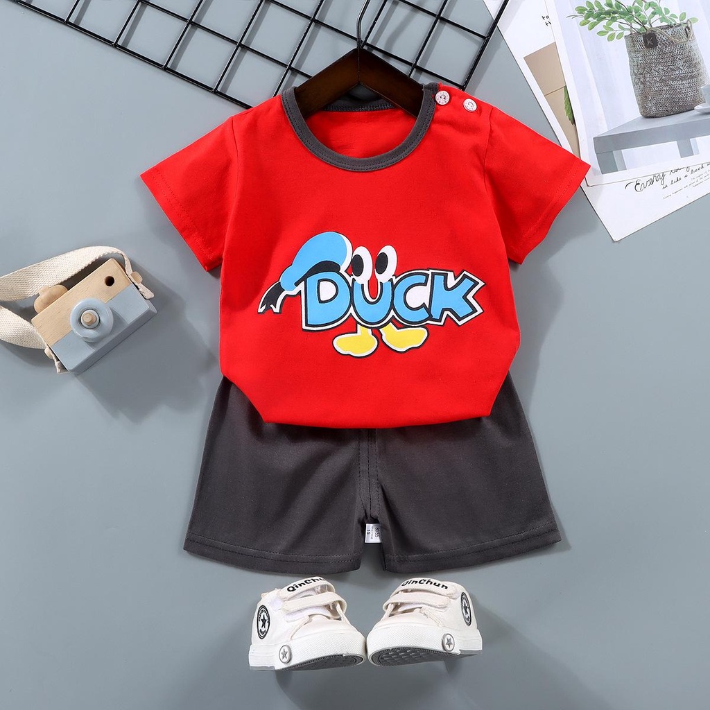 Setelan bayi / pakaian Anak Baju bayi Stelan bayi laki laki dan bayi Perempuan Motif karakter terbaru