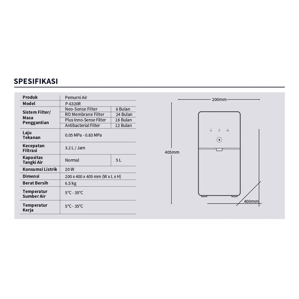 Water Purifier Coway Cinnamon P-6320R