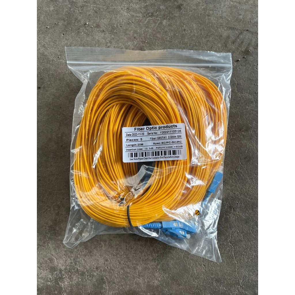 (20 METER) Patchcord Fiber Optic SC UPC Simplex 20 Meter 2mm