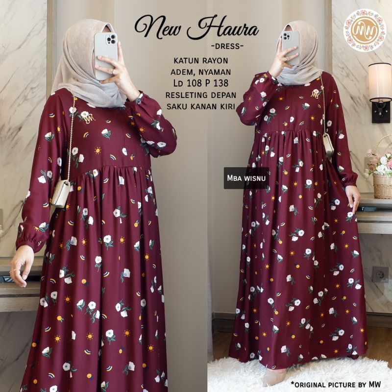 NEW HAURA DRESS original MBA WISNU/ORIGINAL MW DRESS RAYON/DRESS RAYON MW